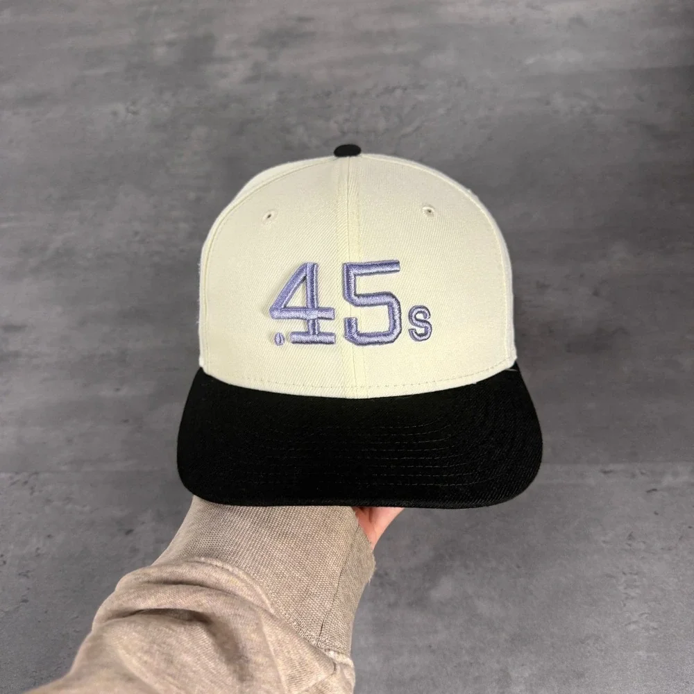 Hat Club Houston Astros Colt .45s New Era Cap 7 1/8 Off White Black Silver Metal